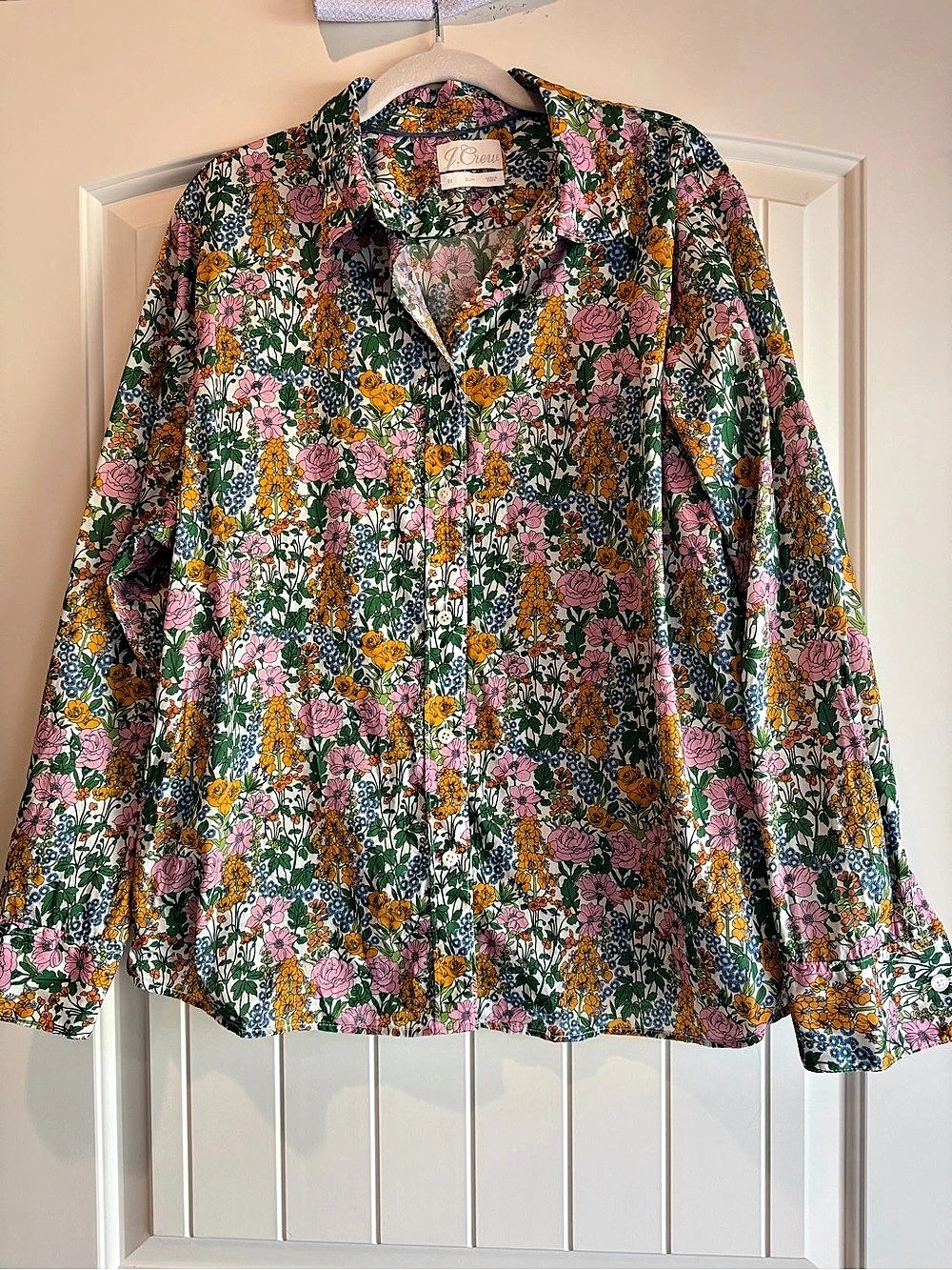 J. CREW Liberty of London Petunia Floral Printed Slim Button Shirt Blouse 22